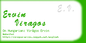 ervin viragos business card