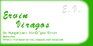 ervin viragos business card